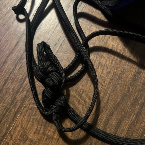 Y2K 2000s ZIP UP LACE UP ELECTRIC BLUE CORSET TOP - Picture 5 of 5